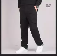 Calça de lã de dupla camada masculina, quente, grossa, camuflada, algodão tático, calça comprida, folgada, casual, inverno