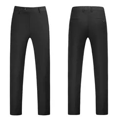 Imagem do Calça masculina de alfaiataria cor pura, ocupação de negócio, slim fit, calças de escritório, fato formal masculino, casual