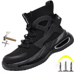 Sapatos de segurança com toe cap aço para homens, botas de trabalho, alta segurança, peso leve, respirável, S3 - comprar online