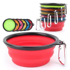 Tigelas dobráveis portáteis para cães, tigela de água de silicone para alimentos, acessórios para animais de estimação, viagem ao ar livre, tigelas alimentares para cães, gatos, filhotes - loja online