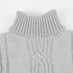 Suéter de gola alta masculino, pulôver casual, grosso, alta qualidade, inverno