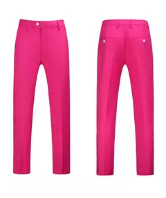 Calça masculina de alfaiataria cor pura, ocupação de negócio, slim fit, calças de escritório, fato formal masculino, casual - loja online