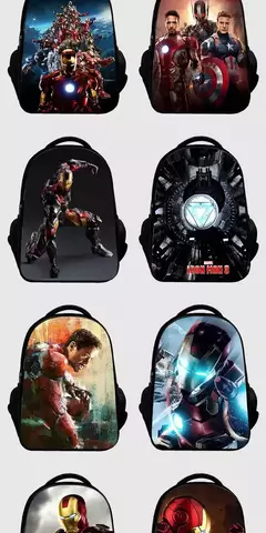 Bolsa Escolar Marvel Super Heroes para Crianças, Mochilas Homem de Ferro, Mochila 3D Anime, Bolsa de Viagem Infantil, Meninos, Escola Primária, Novo na internet