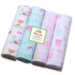 Cobertor de flanela super macio do bebê recém-nascido, cobertores do bebê, recebendo lençol, 100% algodão, nova cor, 76x76cm, 4pcs por pacote - loja online