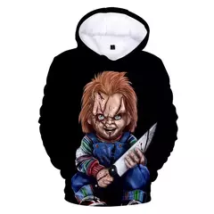 Chucky-Homens 3D Full-Print Hoodies Filme de Terror, moletom Hoodie, Traje Cosplay, Streetwear, Unisex, Nova Moda, 2024 na internet