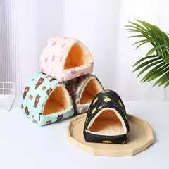 Cute Cartoon Mini Cage para Pet, Cama de dormir, Soft Mat, Casa, Coelho, Esquilo, Cobaia, Ninho, Animal pequeno, Ratos, Rato, Hamster, Inverno, Casa