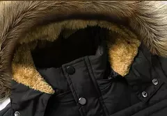 Parka masculina impermeável com capuz de pele, parkas grossa de lã, casaco casual quente de inverno, moda outono, nova na internet