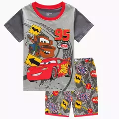 Conjunto de pijamas de manga curta infantil Pijamas de algodão, pijamas de carros, pijamas de verão, conjuntos de bebês meninos, meninas, crianças, novo - comprar online