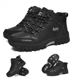 Botas de neve de couro impermeáveis para homens, tênis super quentes, botas de caminhada ao ar livre, sapatos de trabalho, marca de inverno, tamanho 39-47 - Wolf Magazine