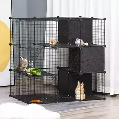 Diy cão cercas animal gato caixa caverna pet playpen multi-funcional dormir jogando canil coelhos cobaia gaiola casa do cão - loja online