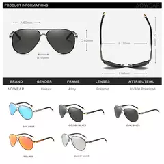 AOWEAR-Óculos polarizados aviação para homens, óculos de sol espelho de direção, óculos piloto clássico, marca masculina Design - Wolf Magazine