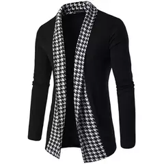 Casaco masculino de malha com punho clássico, suéter para homens de outono e inverno - loja online