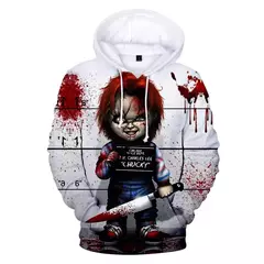 Chucky-Homens 3D Full-Print Hoodies Filme de Terror, moletom Hoodie, Traje Cosplay, Streetwear, Unisex, Nova Moda, 2024 - comprar online