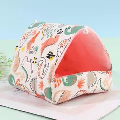 Imagem do Cama pequena para animais de estimação, mini gaiola fofa, tapete quente, ninho de cobaia, casa de hamster, coelho, casa do esquilo, inverno