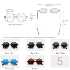 KINGSEVEN-Gothic Steampunk Polarized Sunglasses para Homens e Mulheres, Frame de Metal Redondo, Brand Designer, Alta Qualidade, Vintage - comprar online
