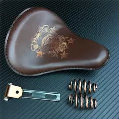 Assento solo universal para motocicleta, preto/marrom, com suporte de molas, para harley softail chopper bobber