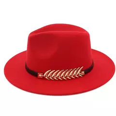 Chapéu Fedora feminino com cinto de pérolas, boné Trilby Vintage, chapéu Panamá de feltro, lã quente, jazz feminino na internet