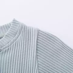Conjunto de bodysuits de manga comprida e calças elásticas para bebé, com nervuras, xadrez, roupa sólida, infantil, recém-nascido, menina, menino, primavera, outono, 2 peças - loja online