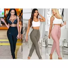 Imagem do Novo verão bandagem calças 2020 9 cores sexy feminina cintura alta lápis calças estiramento moda feminina rua wear