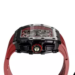 Tsar bomba tonneau relógios masculinos cristal de safira relógio de pulso vermelho à prova dwaterproof água cronógrafo data luxo presente natal para homem - Wolf Magazine