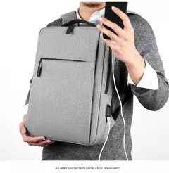 Impermeável Nylon Laptop Mochila para Homens, Mala De Viagem, Carregamento USB, Mochilas Escola De Computador, 15.6";;VERDADEIRO;;"black