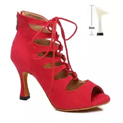 Dkzsyim sapatos femininos de dança latina, salto alto com cadarço, para salão - comprar online