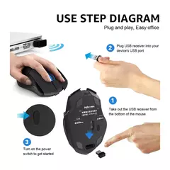 INPHIC-PM6 Mouse Recarregável Sem Fio, Compatível com Bluetooth, Office Mute, Suporte PC, Laptop, Tablet, Smartphone, Universal, 2.4G - Wolf Magazine