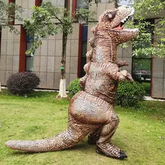 Adulto trajes de dinossauro inflável halloween anime festa cosplay disfraz purim mascote listrado role play roupas para homem mulher - comprar online