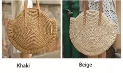 Bolsa de ombro redonda de palha de verão, bolsa de mão feminina de grande capacidade, artesanal, bolsas de praia de vime da moda, bolsa de mão, férias - Wolf Magazine