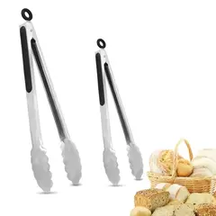 Pinças de churrasco longas em aço inoxidável, alça antiderrapante, grampo de churrasco frito, braçadeira de pão de salada, ferramentas de cozinha, carne comida clip, 9 in, 12 in, 16 in - comprar online