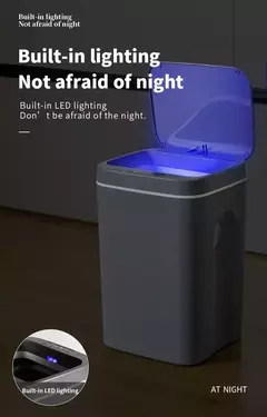 Sensor automático lixeira, elétrico, Touchless, Smart Bin, cozinha, banheiro, balde impermeável, lixo com tampa, Home Wastebasket, 16L - Wolf Magazine