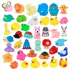 Cute Animals Banho Brinquedo para Crianças, Flutuador De Borracha Macia, Squeeze Sound, Wash Play, Brinquedos De Água De Natação, Presentes Engraçados, 10 Pcs/Set na internet