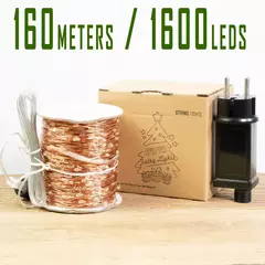 200m 2000leds fio de cobre luzes da corda de fadas wateproof plug in adaptador para festa de natal ao ar livre decoração de casamento de férias