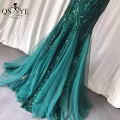 Vestidos de lantejoulas de um ombro, vestido longo do baile da sereia, elegante - loja online