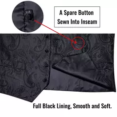 Festa de casamento ouro colete paisley floral jacquard colete masculino 4 pçs colete gravata lenço anel hanky abotoaduras conjunto dibangu - loja online