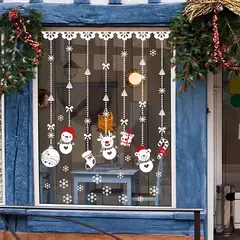 Decoração de Feliz Natal para casa, parede e janela adesivos ornamentos, guirlanda de ano novo, Noel Festoon, 2022, 2025 - Wolf Magazine