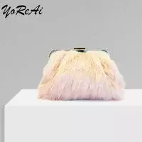 YoReAi-Beading Bolsa para Mulheres, Clutch Feminino, Bolsas de Ombro, Bolsas Festa, Veludo, Hobo-Bag Brilhante, Messenger Bag, Marca de Luxo - comprar online