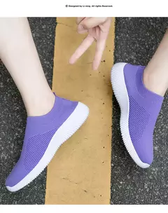 Tênis slip-on vulcanizados para mulheres, sapatos baixos, mocassins ambulantes, plus size 42, alta qualidade na internet
