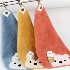 Cartoon Bear Pattern Hang Hand Towel infantil, Baby Face Towel, Algodão macio, Kids Bathroom Products, Bonito - loja online
