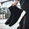 Sapatilhas de meias altas masculinas e femininas, sapatos de escorregar, tênis casuais, leves, pretas, clássicas, casais, correndo, cesta