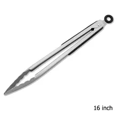 Pinças de churrasco longas em aço inoxidável, alça antiderrapante, grampo de churrasco frito, braçadeira de pão de salada, ferramentas de cozinha, carne comida clip, 9 in, 12 in, 16 in na internet