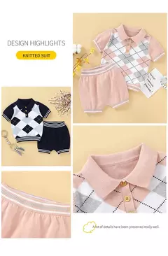Tops e calças de manga curta para bebê, criança, meninos, roupas de meninas, roupas recém-nascidas, roupas infantis, verão, moda, 2pcs, 0-18m - Wolf Magazine