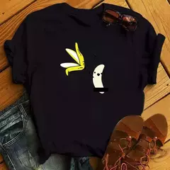Camiseta branca estampada com frutas engraçadas para mulheres, estampa Kawaii Banana, camiseta Harajuku, manga curta, camiseta, moda - comprar online