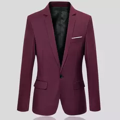 Blazer fino monocromático para homens, jaqueta de escritório masculina, tamanho grande, preto e azul, casaco de casamento coreano na internet