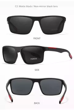 Óculos de sol ultra leves Kdeam retangulares para homens e mulheres, TAC polarizado, lente espessura, óculos de sol para condução, esportes, Cat.3, TR90, 1.1mm