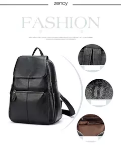 Mochila Zency-Anti-Roubo de Couro Feminina, Mochila de Grande Capacidade, Bolsa Designer de Viagem, Couro Branco, Qualidade, Elegante, A ++ - Wolf Magazine