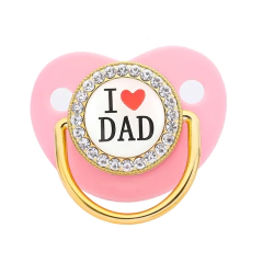 Chupeta bebê chupeta bebê bebê presente bling manequim silicone bpa livre infantil mamilo recém nascido chupetas para bebês eu amo mãe pai na internet