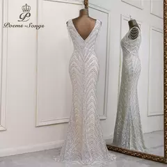 Sexy sereia preto vestidos de noite vestidos elegantes para noche largo soiree de mariage robe femme vestido de baile - comprar online