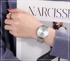 Pulseira de aço inoxidável impermeável para mulheres, relógio de pulso de luxo, movimento de quartzo japonês, qualidade japonesa, um plus plus size, transporte da gota na internet