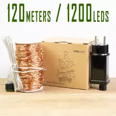 200m 2000leds fio de cobre luzes da corda de fadas wateproof plug in adaptador para festa de natal ao ar livre decoração de casamento de férias
